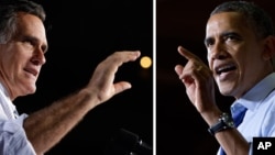 Tổng thống Obama và ứng cử viên tổng thống của đảng Cộng hòa Mitt Romney
