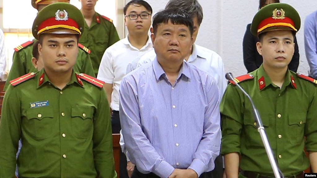 Đinh La Thăng trong phiên tòa ngày 29 tháng Ba, 2018.