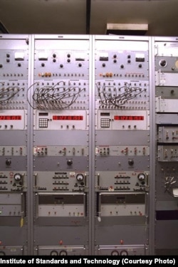 A cesium “atomic clock” at WWV in Colorado. One second is defined as the period of the transition between two energy levels of the ground state of the Cesium-133 atom, making cesium oscillators the primary standard for time and frequency measurements.