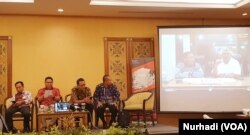 Diskusi Pemilu 2019 oleh Departemen Politik dan Pemerintahan UGM di Yogyakarta, Rabu, 19 Februari 2020. (Foto: VOA/Nurhadi)