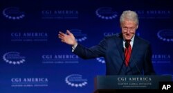 Clinton spoke at a gathering of the Clinton Global Initiative America, part of The Clinton Foundation, in 2015.