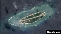 Google Map image of Taiping Island in the South China Sea, Sept. 22, 2016. 
