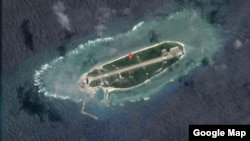 Google Map image of Taiping Island in the South China Sea, Sept. 22, 2016. 