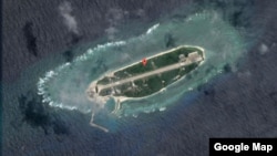 Google Map image of Taiping Island in the South China Sea, Sept. 22, 2016. 