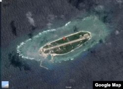Google Map image of Taiping Island in the South China Sea, Sept. 22, 2016.
