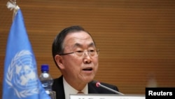 Ban Ki-moon, secrétaire général de l'ONU, à Addis-Abeba