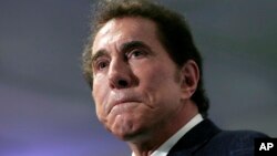 FILE - This March 15, 2016, shows casino mogul Steve Wynn at a news conference in Medford, Massachusetts. Wynn Resorts is denying multiple allegations of sexual harassment and assault by its founder Steve Wynn.