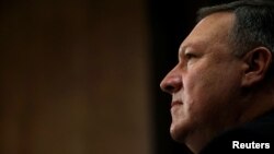 CIA Director Mike Pompeo testifies before a Senate Foreign Relations Committee confirmation hearing on Pompeo's nomination to be secretary of state on Capitol Hill in Washington, April 12, 2018. 