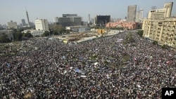 Protesters in Tahrir, or Liberation, Square in Cairo, Egypt, February 1, 2011