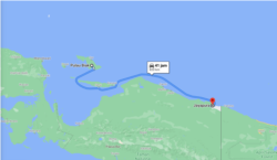 Peta Pulau Biak ke Jayapura. (Foto: Tangkapan Layar/Google Map)