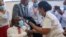 FILE PHOTO: COVID-19 vaccination at Khayelitsha Hospital near Cape Town, South Africa.