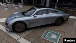 FILE: A Mercedes-Benz Vision EQXX is seen during a software-focused strategy event at the company's North American Research and Development center in Sunnyvale, California. Taken Feb. 22, 2023. 