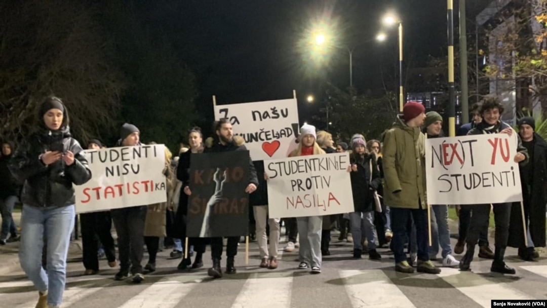 Podrška studenata Crne Gore studentima Srbije, Podgorica (Foto: VOA/Sanja Novaković)