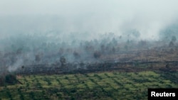 Asap akibat kebakaran hutan di Propinsi Riau (Foto: dok). 