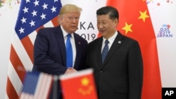 FILE - Presiden Donald Trump bersama Presiden China Xi Jinping dalam pertemuan di sela-sela KTT G20 di Osaka, Jepang, 29 Juni 2019.