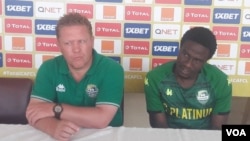 Umqeqetshi weqembu leFC Platinum uHendrikus Pieter de Jongh lokhaphutheni weqembu lelo uPetros Mhari 