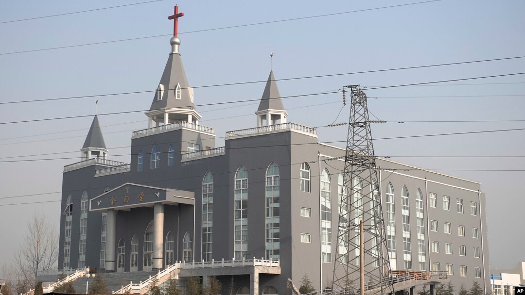 FILE - In this Dec. 6, 2009, file photo, the Golden Lampstand Church is seen in Linfen in northern China's Shanxi Province. 