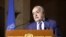 FILE - U.N. Envoy for Libya, Ghassan Salame holds a news briefing after a meeting of the 5+5 Libyan Joint Military Commission in Geneva, Switzerland, Feb. 6, 2020. 