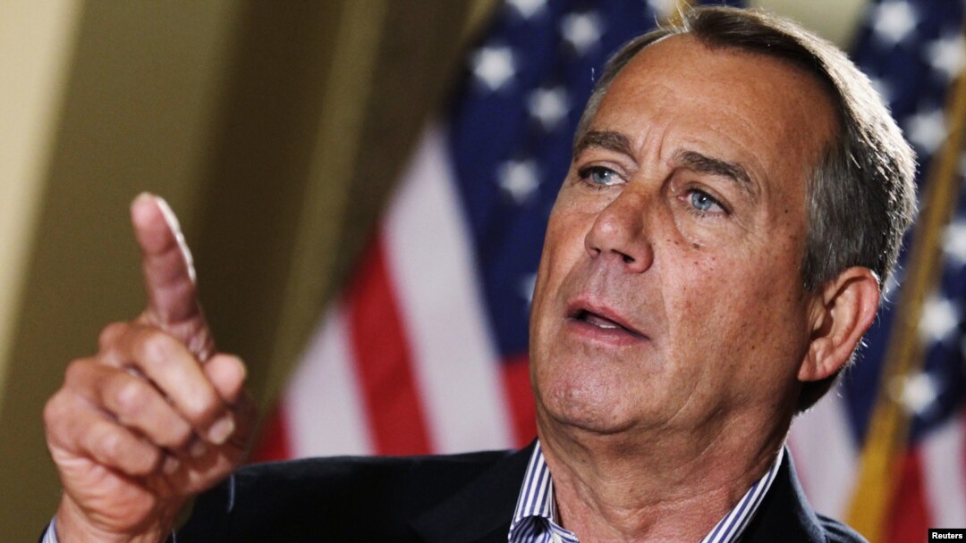 Ketua Dewan Perwakilan Rakyat (DPR) AS John Boehner membahas jurang fiskal dengan Presiden AS Barack Obama. (Foto: Dok)