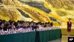 Participants are seen at the China International Organ Donation Conference, held at the ornate ballroom in the Great Hall of the People in Beijing, Oct. 17, 2016.