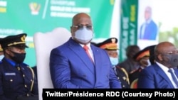 Le président Félix Tshisekedi lors de l'inauguration de l'Ecole de guerre de Kinshasa, RDC, 5 janvier 2021. (Twitter/Présidence RDC)