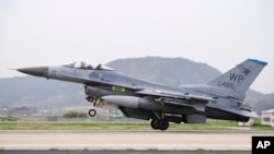 Ndege ya kivita ya Korea Kusini aina ya U.S.F-16. Picha ya maktaba.