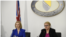 Bosnia and Herzegovina -- British foreign secretary, Liz Truss (L), and Bosnian minister of foreign affairs, Bisera Turković, at a press conference in Sarajevo, May 26, 2022