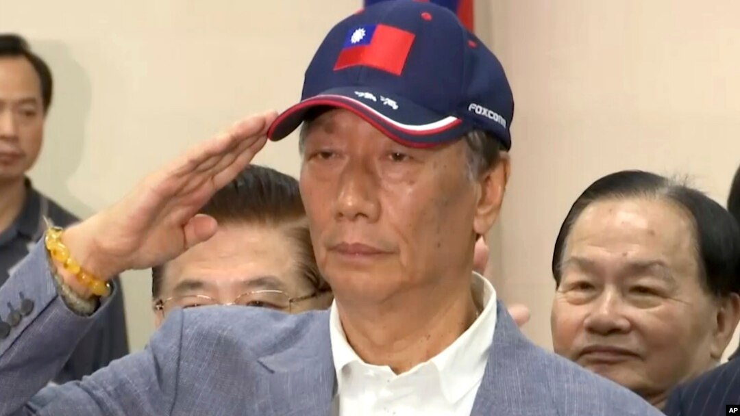2019年4月17日富士康负责人郭台铭于在台北国民党总部举行新闻发布会