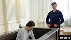 Evaldas Rimasauskas ahead of a verdict announcement in his extradition case at a court in Vilnius, Lithuania July 17, 2017. 