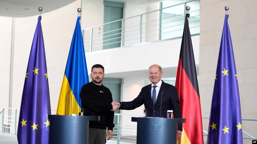 Perezida Volodymr Zelenskyy na Chancellier w’Ubudage Olaf Scholz
