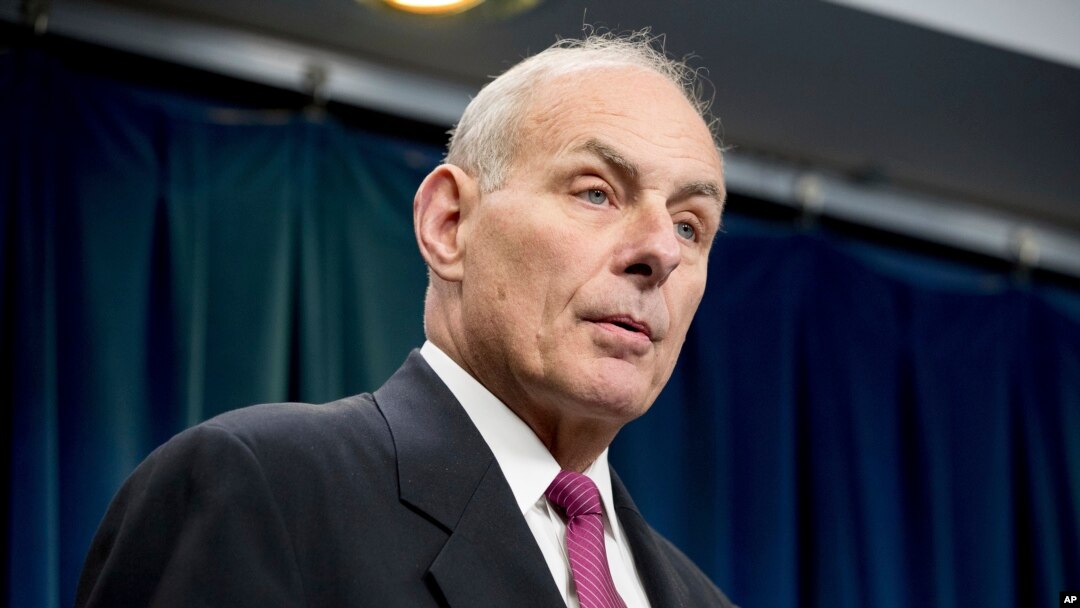 Bộ trưởng An ninh Nội địa John Kelly phát biểu tại một cuộc họp báo ở Washington, 31/1/2017.