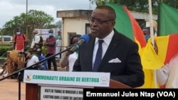 Pr Louis Richard Ndjock secrétaire général du ministère de la Santé publique, lors du lancement du mois national de lutte contre les hépatites virales, à Bertoua le 29 Juillet 2020. (VOA/Emmanuel Jules Ntap) 