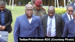 Président Félix Tshisekedi yambo na bokutani ya bokengi na bakambi ya bituka ya monyele ya Congo démocratique na Nyofu, na Sud-Kivu, 9 octobre 2019. (Twitter/Présidence RDC)