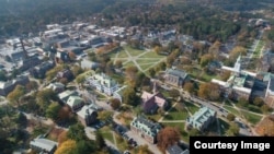 상공에서 바라본 다트머스 대학교. 제공: dartmouth college.