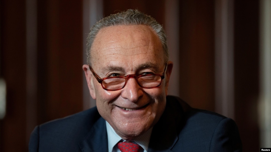 Senate Minority Leader Chuck Schumer (D-NY) listens as he meets virtually with retired U.S. General Lloyd Austin, nominated by President-elect Joe Biden to be his Secretary of Defense, at the Capitol in Washington, Dec. 15, 2020.