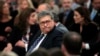 Attorney General William Barr arrives before President Donald Trump speaks in the White House about his judicial appointments, Nov. 6, 2019, in Washington.