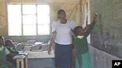 African teacher and student.<br>