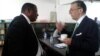 IMF's Domenico Fanizza chats with parliamentarian David Chapfika. (Photo: Irwin Chifera)