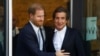 FILE - Britain's Prince Harry, Duke of Sussex, and lawyer David Sherborne depart the Rolls Building of the High Court, in London, June 7, 2023.