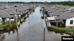 สภาพน้ำท่วมขังในเมืองรันเตาปันจัง มาเลเซีย