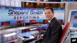 FILE - Fox News Channel chief news anchor Shepard Smith appears on the set of "Shepard Smith Reporting" in New York, Jan. 30, 2017. Smith says he is leaving the network. He gave no reason for the seemingly sudden decision. 