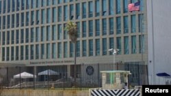 FILE - A view of the U.S. Embassy in Havana, Cuba on Sept. 18, 2017.