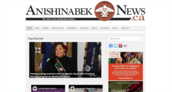 A portion of the home page of the Anishinabek News.