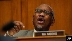 FILE - Rep. Gregory Meeks, D-NY., speaks during a House Foreign Affairs Committee hearing in Washington, Feb. 28, 2020. 