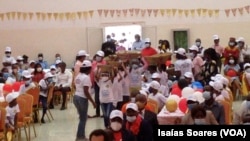 Crianças de Malanje no acto nacional a propósito do Dia Internacional da Criança, Angola