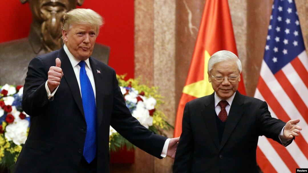 Tổng thống Hoa Kỳ Donald Trump và Tổng Bí thư -Chủ tịch nước Nguyễn Phú Trọng tại Hà Nội, ngày 27/2/2019.