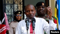 FILE - Kenya's Interior Minister Kithure Kindiki speaks during a press conference in Kilifi county, Kenya, March 27, 2024. Kindiki has been cleared by a Kenyan court to become the country's next deputy president.