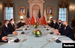 دیدار آنتونی بلینکن وزیر خارجه آمریکا با همتای لهستانی خود در وزارت خارجه - ۱۵ بهمن ۱۴۰۰