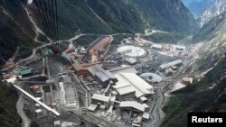 Tambang Grasberg di Papua yang dikelola Freeport-McMoran Inc.