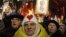 Supporters of the Ukrainian Opposition party take part in a rally outside Central Elections Commission, Kiev, Nov. 12, 2012.